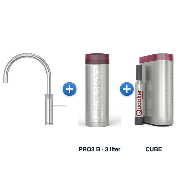 Quooker Fusion Round RVS met PRO3 B reservoir en CUBE