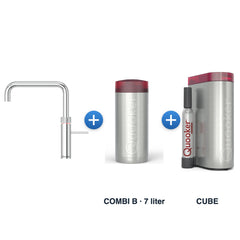 Quooker Fusion Square Chroom met COMBI B reservoir en CUBE