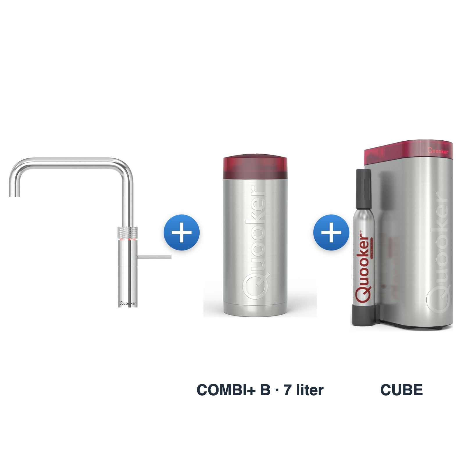 Quooker Fusion Square Chroom met COMBI+ B reservoir en CUBE