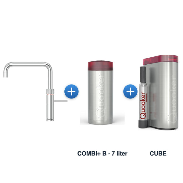 Quooker Fusion Square Chroom met COMBI+ B reservoir en CUBE