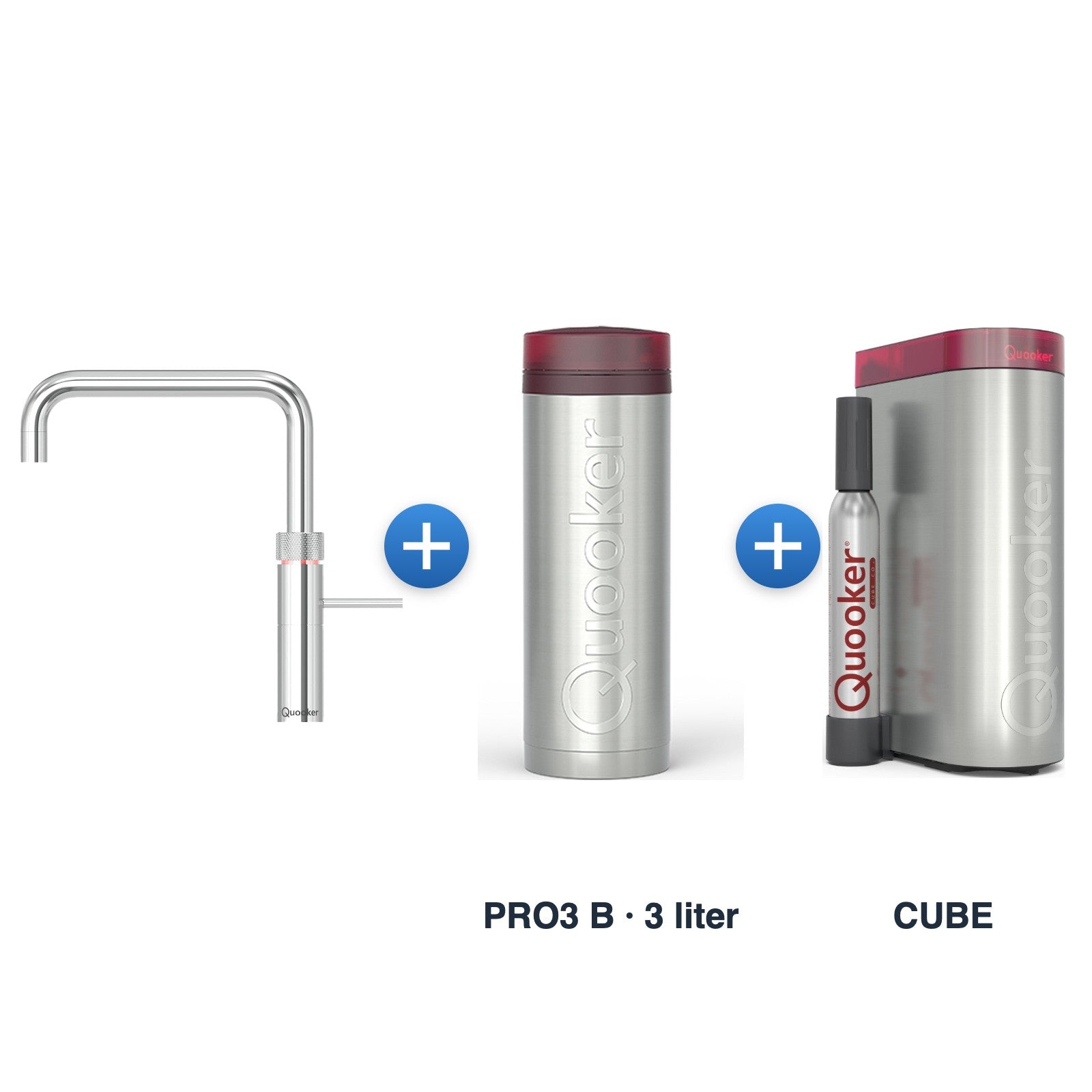 Quooker Fusion Square Chroom met PRO3 B reservoir en CUBE