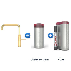 Quooker Fusion Square Goud met COMBI B reservoir en CUBE