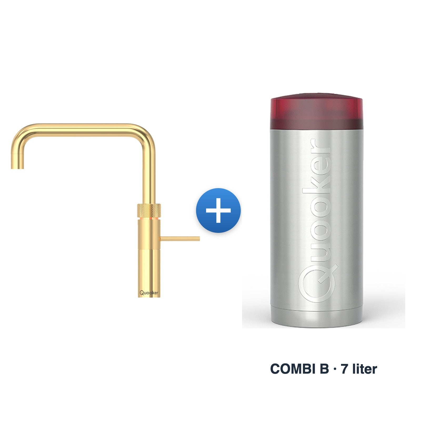 Quooker Fusion Square goud met COMBI B reservoir