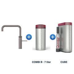 Quooker Fusion Square Gun Metal met COMBI B reservoir en CUBE
