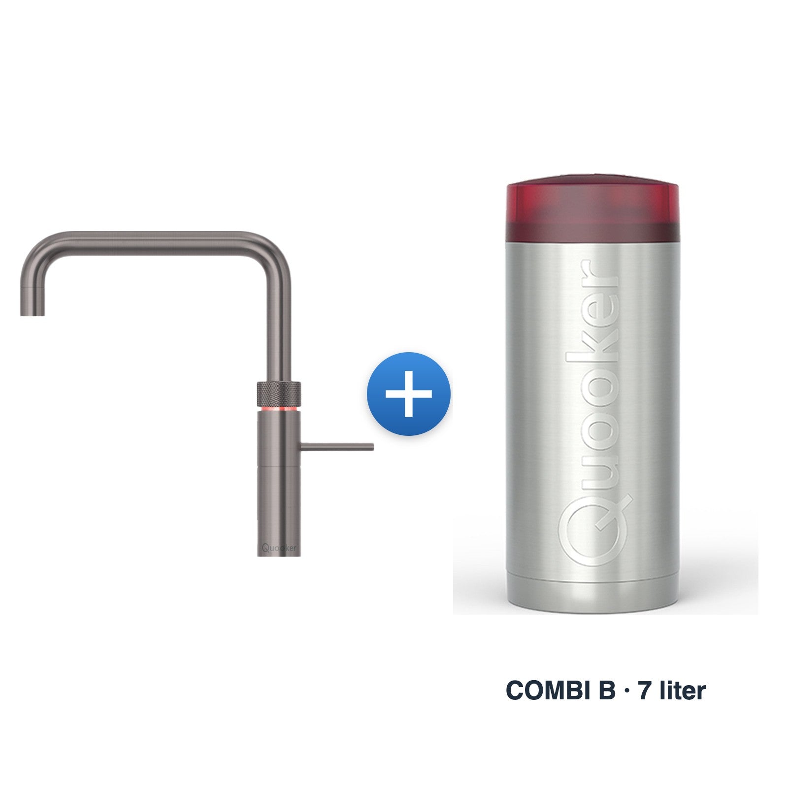 Quooker Fusion Square gunmetal met COMBI B reservoir