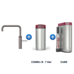 Quooker Fusion Square Gun Metal met COMBI+ B reservoir en CUBE