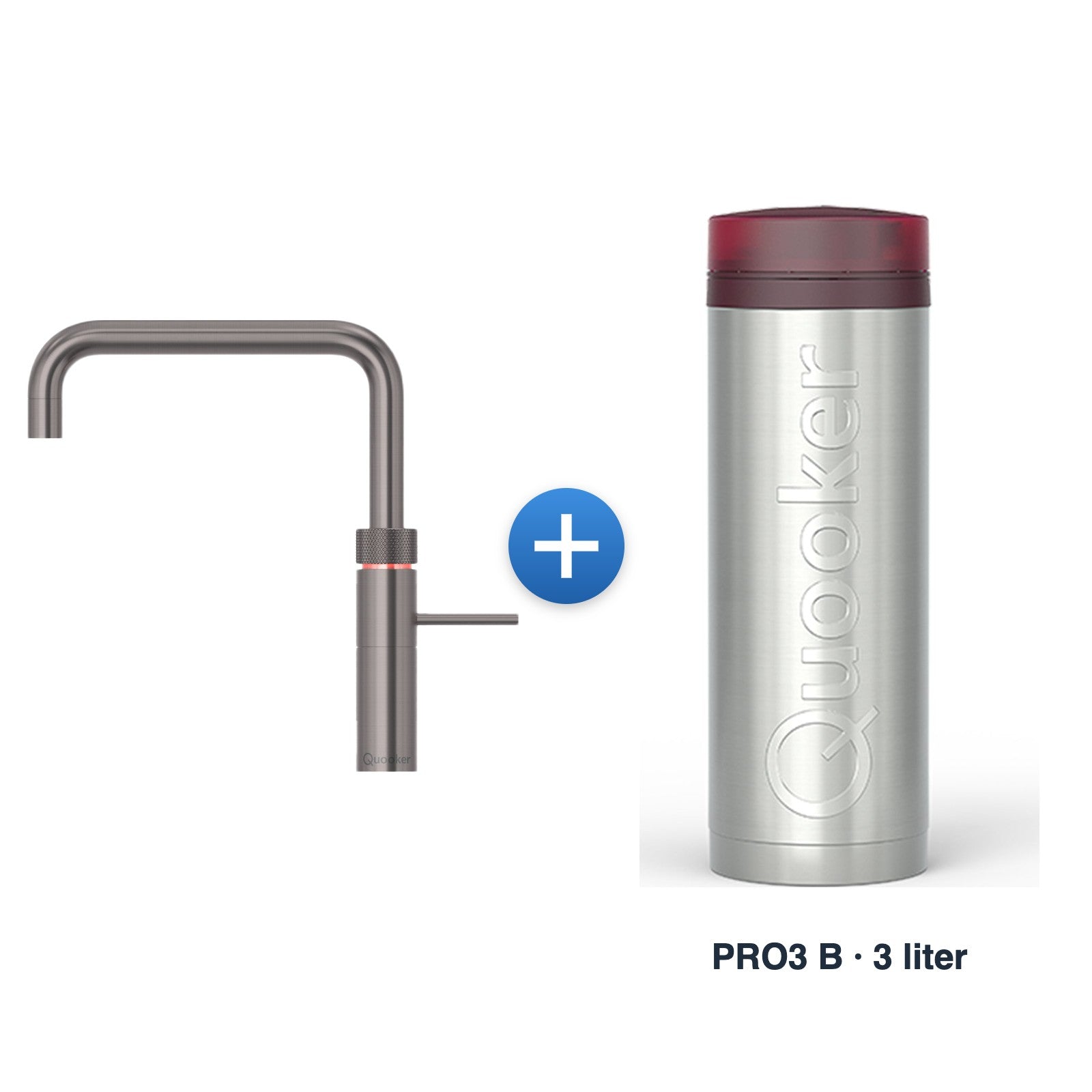 Quooker Fusion Square gunmetal met PRO3 B reservoir