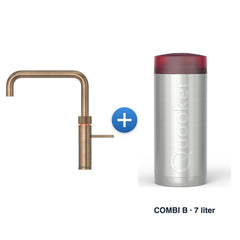 Quooker Fusion Square messing patina met COMBI B reservoir