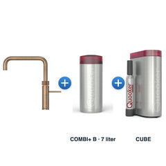 Quooker Fusion Square Messing Patina met COMBI+ B reservoir en CUBE