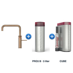 Quooker Fusion Square Messing Patina met PRO3 B reservoir en CUBE