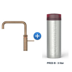 Quooker Fusion Square messing patina met PRO3 B reservoir