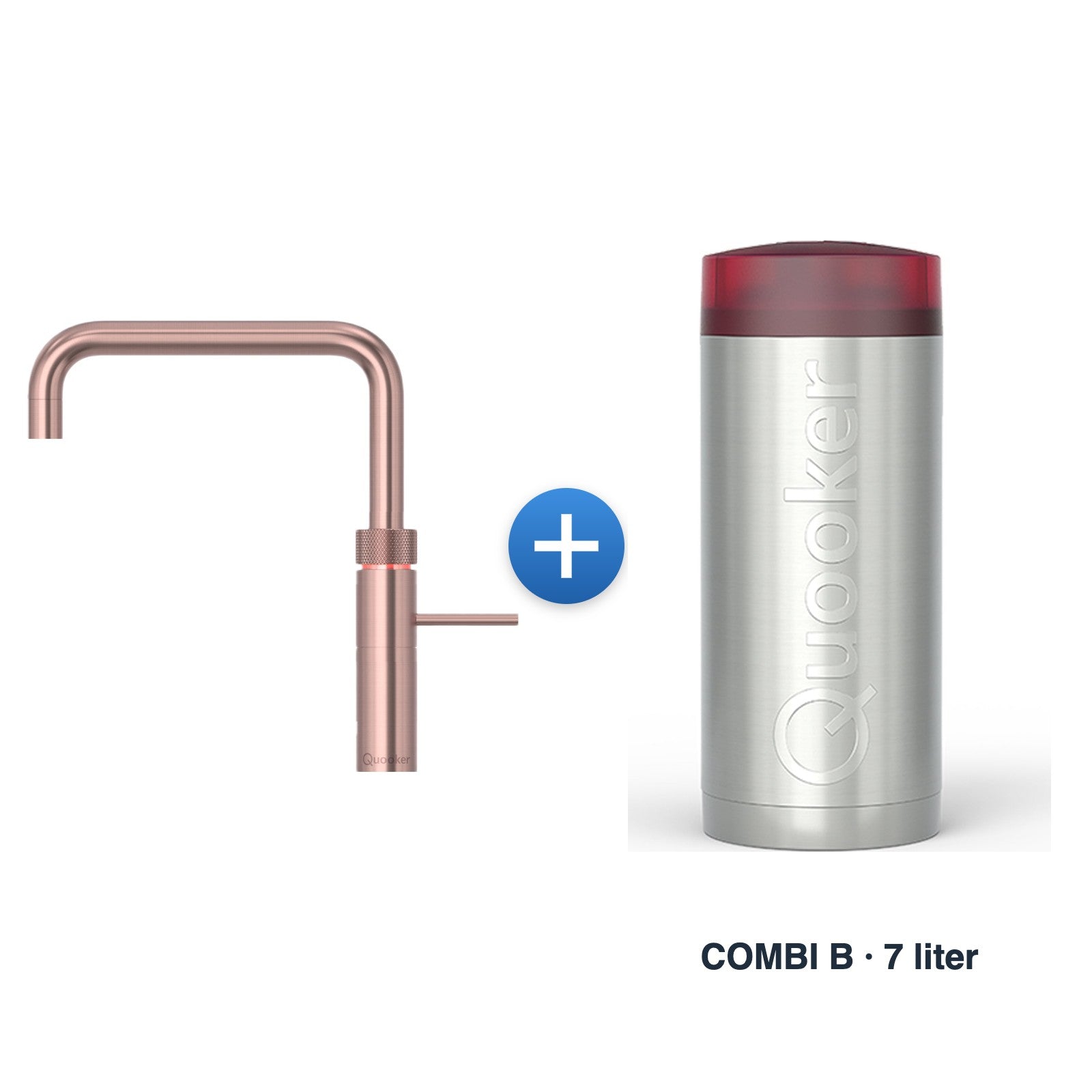 Quooker Fusion Square rosé koper met COMBI B reservoir