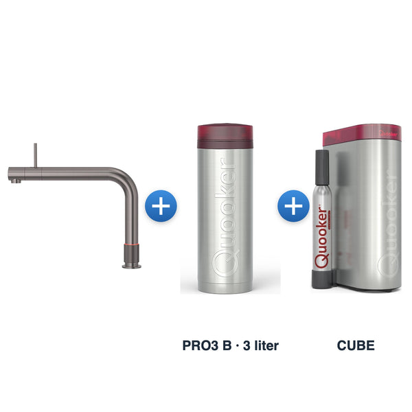 Quooker Front Gun Metal met PRO3 B-reservoir en CUBE
