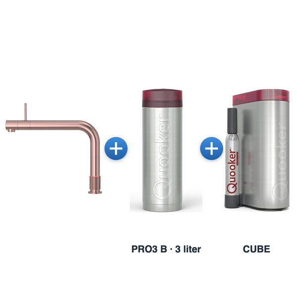 Quooker Front Rosé Koper met PRO3 B-reservoir en CUBE