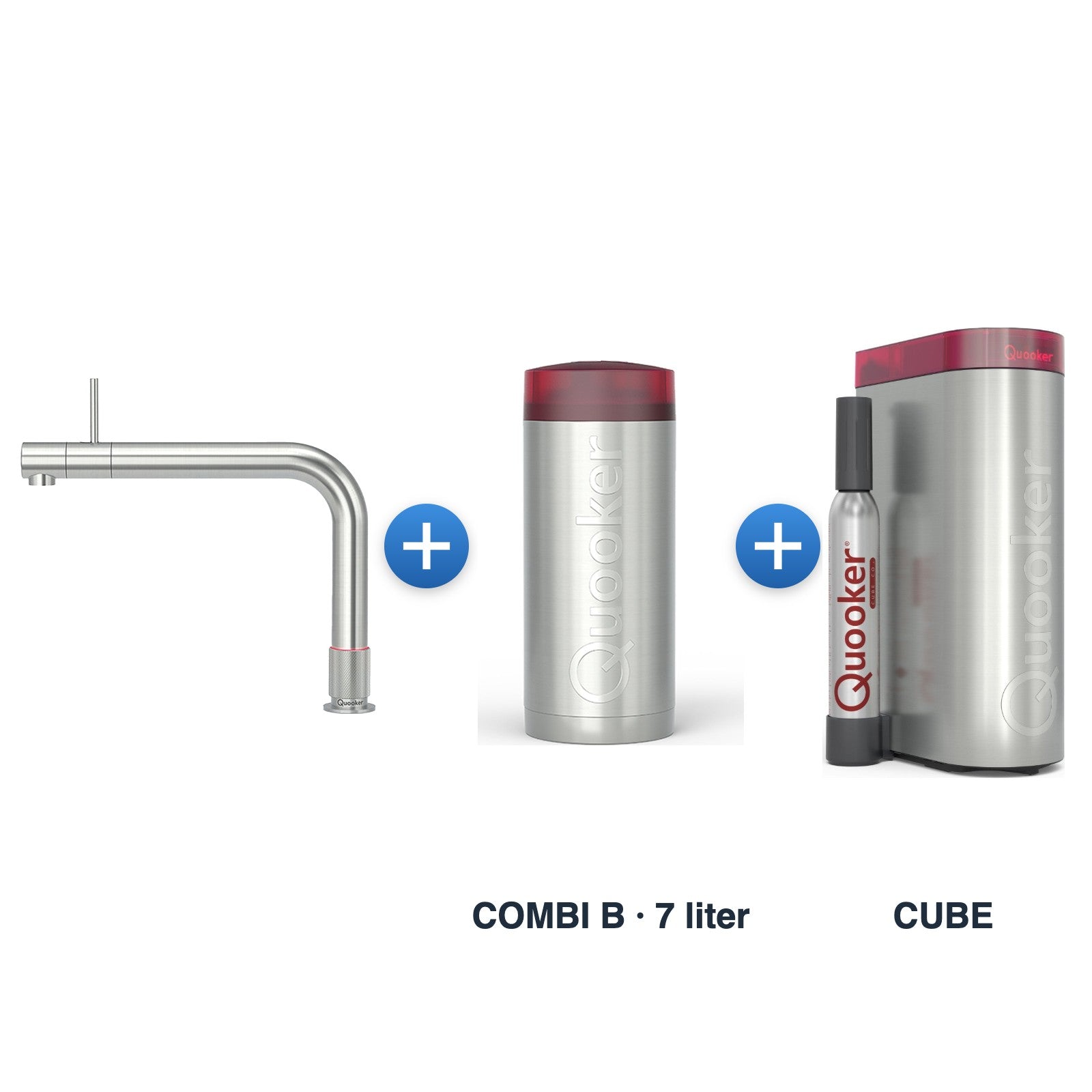 Quooker Front RVS met COMBI B-reservoir en CUBE