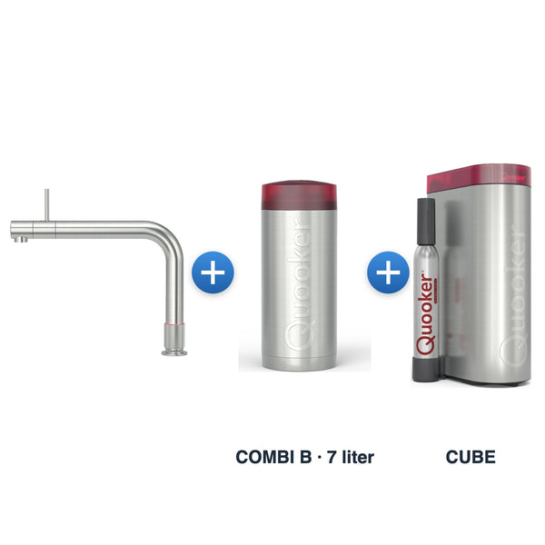 Quooker Front RVS met COMBI B-reservoir en CUBE