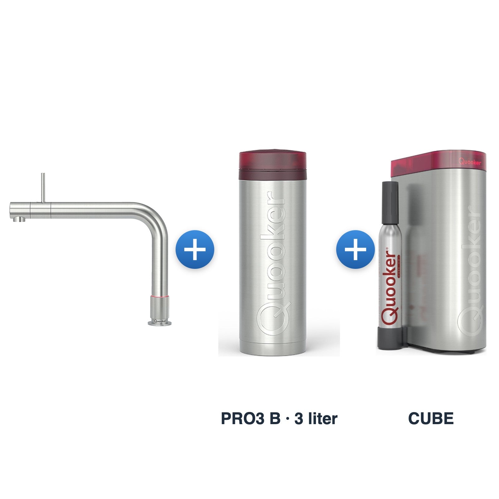Quooker Front RVS met PRO3 B-reservoir en CUBE