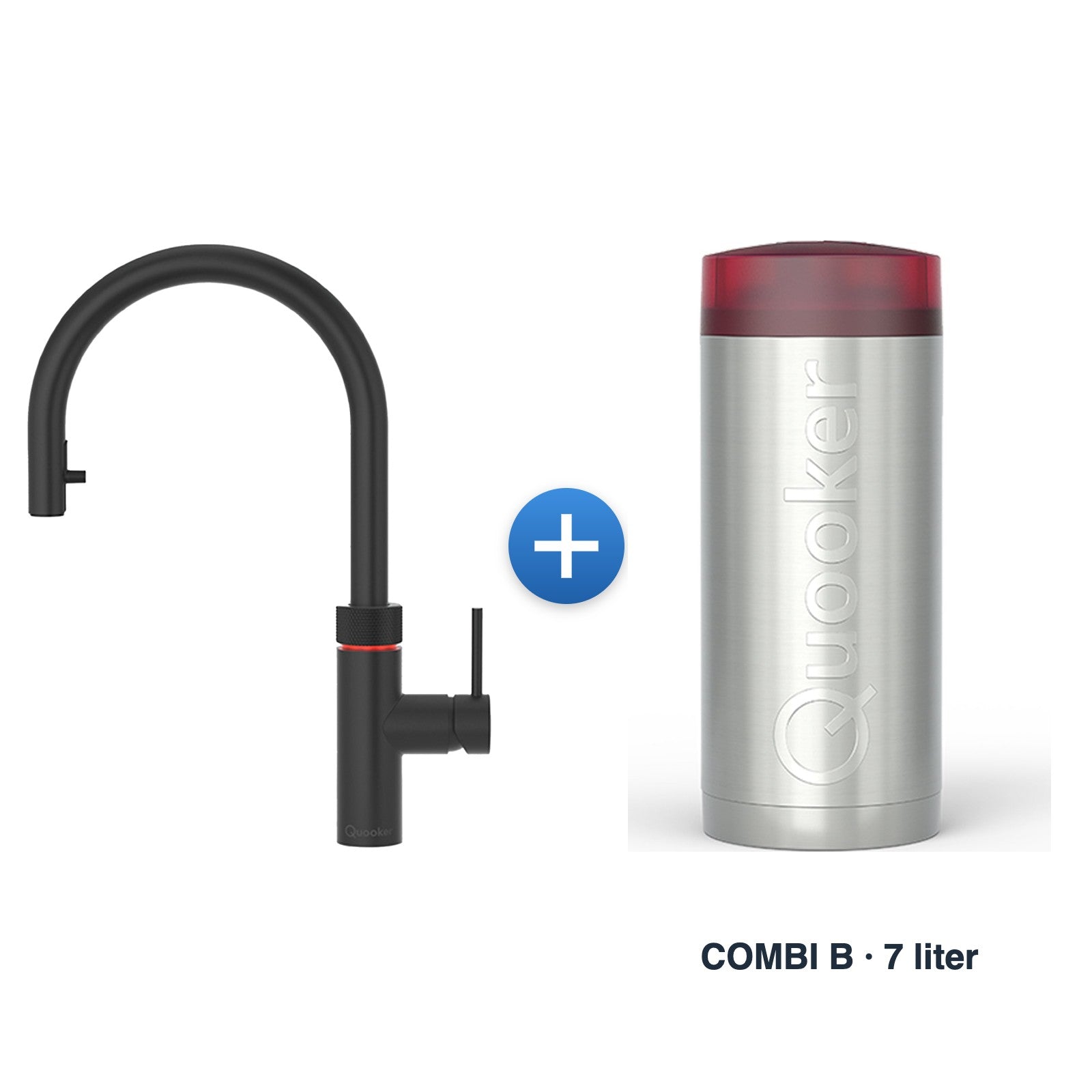 Quooker Flex Round Mat Zwart met COMBI B-reservoir