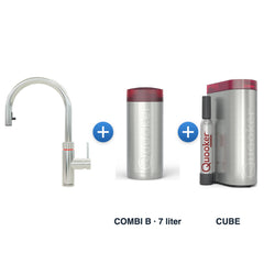 Quooker Flex Round Chroom met COMBI B-reservoir en CUBE