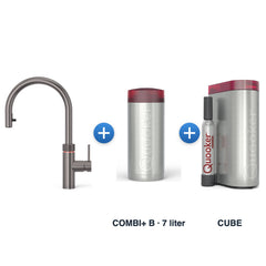 Quooker Flex Round Gun Metal met COMBI+ B-reservoir en CUBE
