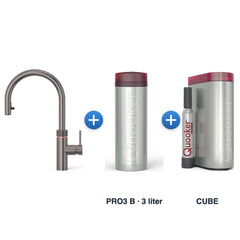 Quooker Flex Round Gun Metal met PRO3 B-reservoir en CUBE