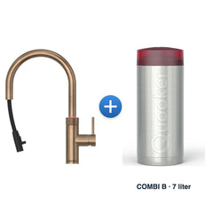 Quooker Flex Round Messing Patina met COMBI B-reservoir