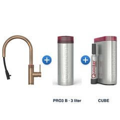 Quooker Flex Round Messing Patina met PRO3 B-reservoir en CUBE