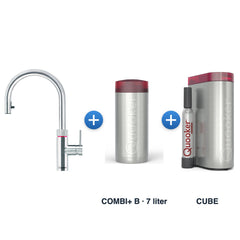 Quooker Flex Round RVS met COMBI+ B-reservoir en CUBE