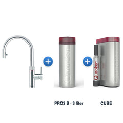 Quooker Flex Round RVS met PRO3 B-reservoir en CUBE