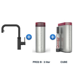 Quooker Flex Square Mat Zwart met PRO3 B-reservoir en CUBE