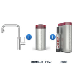 Quooker Flex Square Chroom met COMBI+ B-reservoir en CUBE