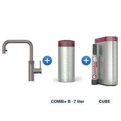 Quooker Flex Square Gun Metal met COMBI+ B-reservoir en CUBE
