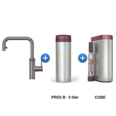 Quooker Flex Square Gun Metal met PRO3 B-reservoir en CUBE