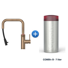 Quooker Flex Square Messing Patina met COMBI+ B-reservoir