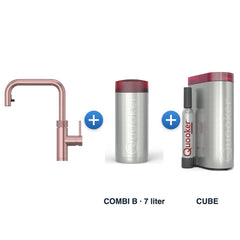 Quooker Flex Square Rosé Koper met COMBI B-reservoir en CUBE