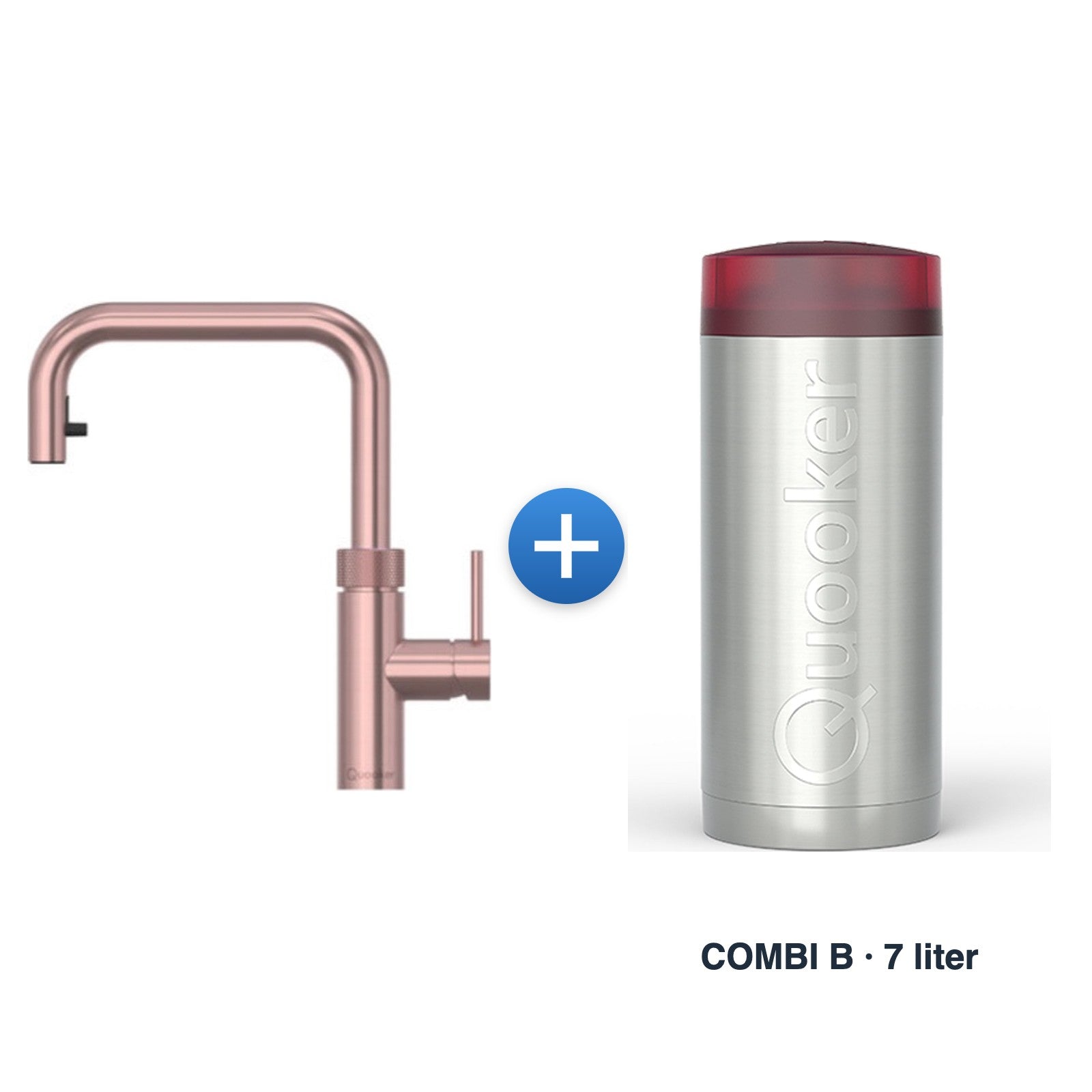 Quooker Flex Square Rosé Koper met COMBI B-reservoir