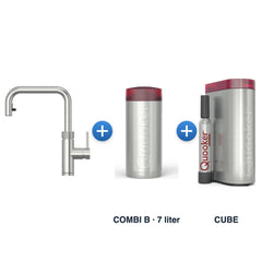 Quooker Flex Square RVS met COMBI B-reservoir en CUBE