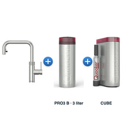 Quooker Flex Square RVS met PRO3 B-reservoir en CUBE
