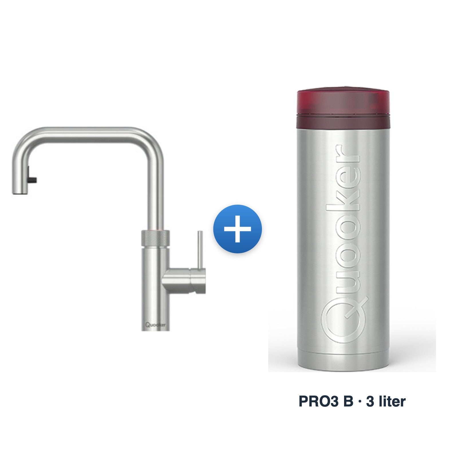 Quooker Flex Square RVS met PRO3 B-reservoir