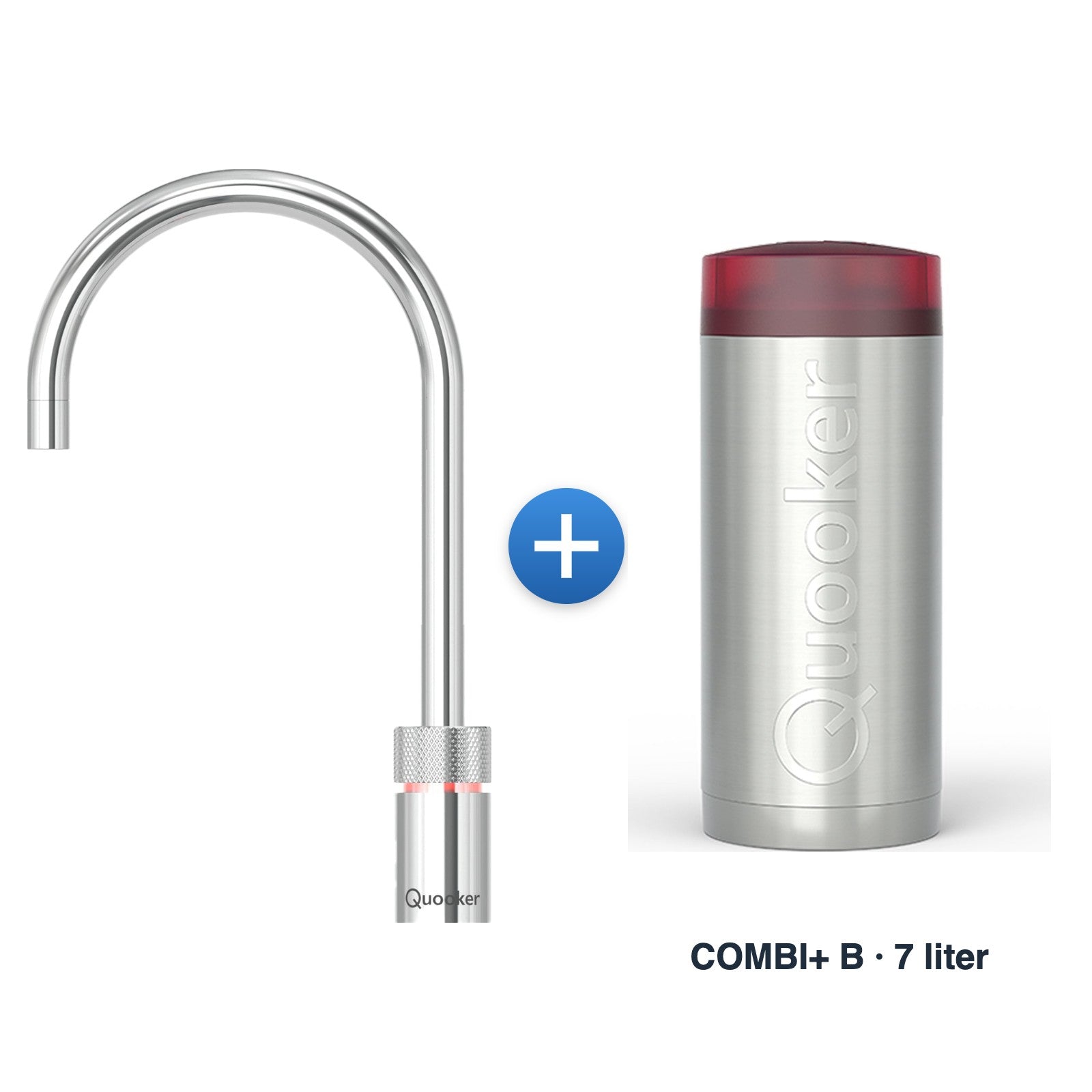 Quooker Nordic TwinTaps Round Chroom met COMBI+ B-reservoir