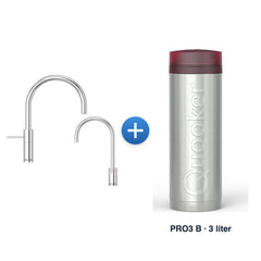 Quooker Nordic TwinTaps Round Chroom + TwinTaps-mengkraan met PRO3 B-reservoir