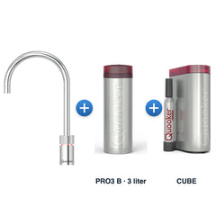 Quooker Nordic TwinTaps Round Chroom met PRO3 B-reservoir en CUBE