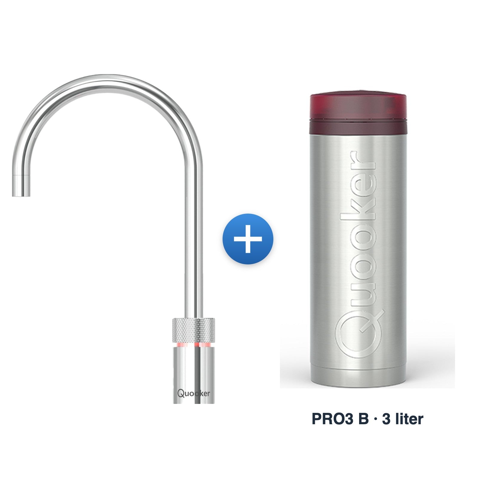 Quooker Nordic TwinTaps Round Chroom met PRO3 B-reservoir