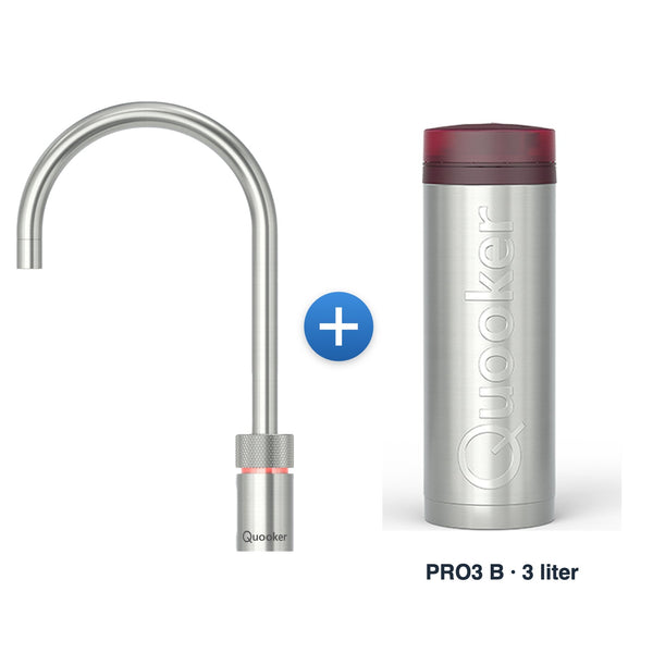 Quooker Nordic TwinTaps Round RVS met PRO3 B-reservoir