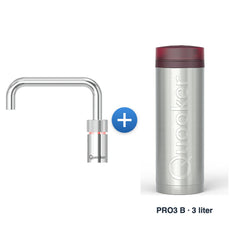 Quooker Nordic TwinTaps Square Chroom met PRO3 B-reservoir