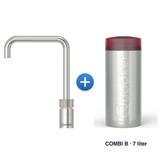Quooker Nordic TwinTaps Square RVS met COMBI B-reservoir