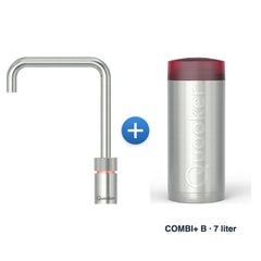 Quooker Nordic TwinTaps Square RVS met COMBI+ B-reservoir