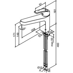Damixa Slate keukenmengkraan met X-change chroom/zwart