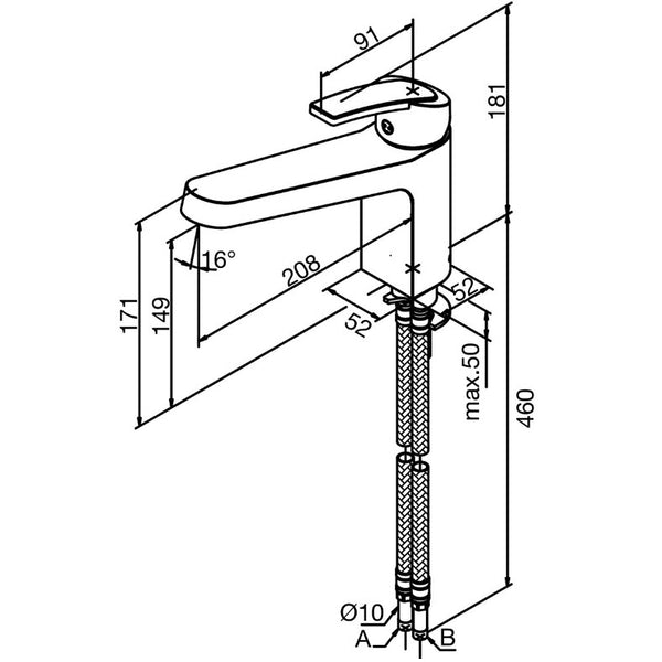 Damixa Slate keukenmengkraan met X-change chroom/zwart
