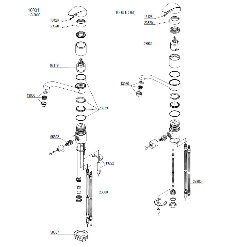 Damixa Parts Space Kitchen mixer tap with dishwasher shut-off valve 10001.00